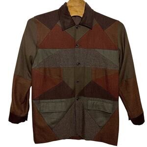 Vintage Lorenier Jacket Men's Size Large Brown Lined Button Up Front pockets